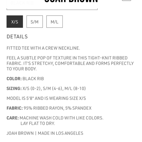 NWT Joah brown Rib Crewneck Tee - Picture 5 of 6